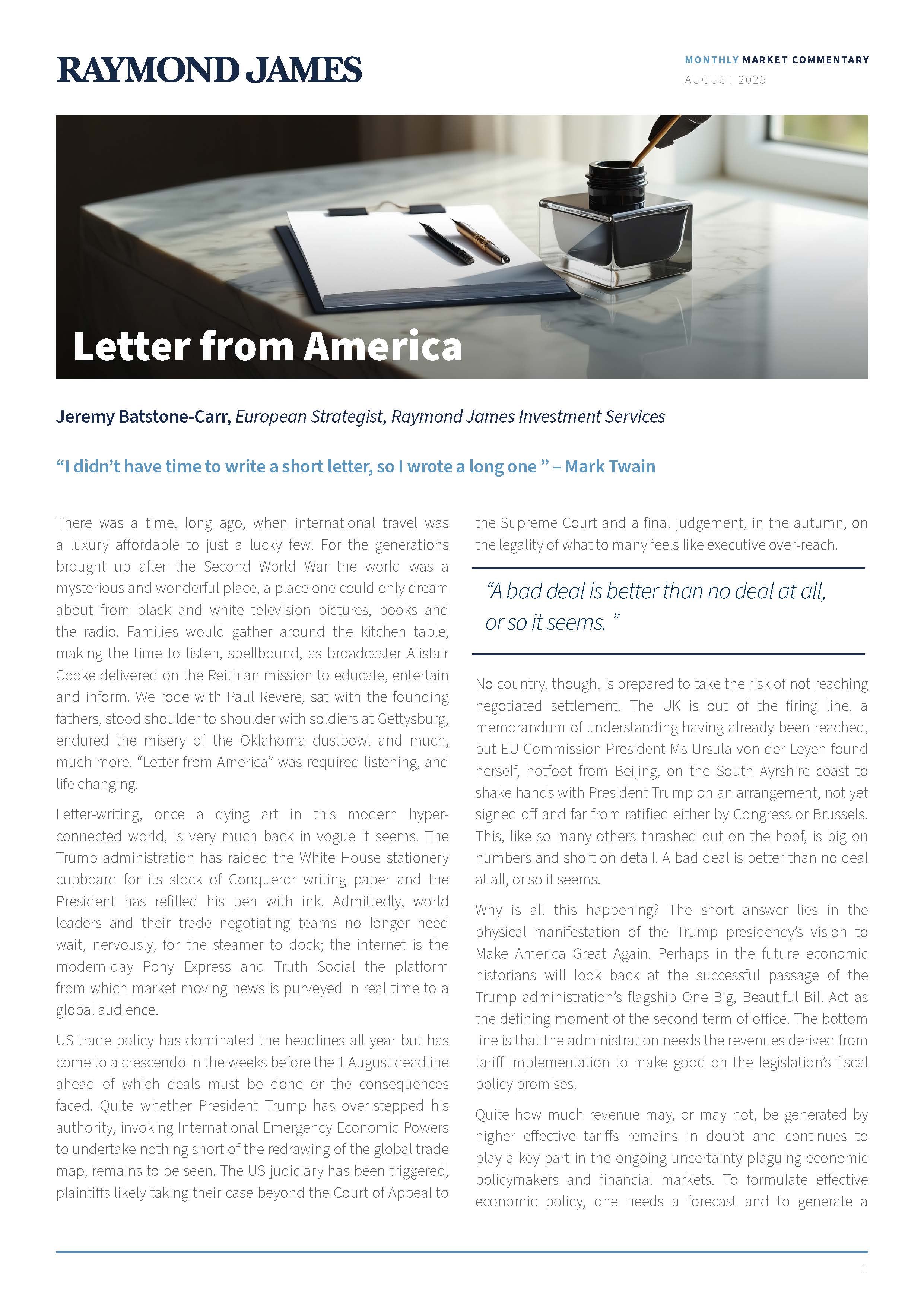 Letter from America